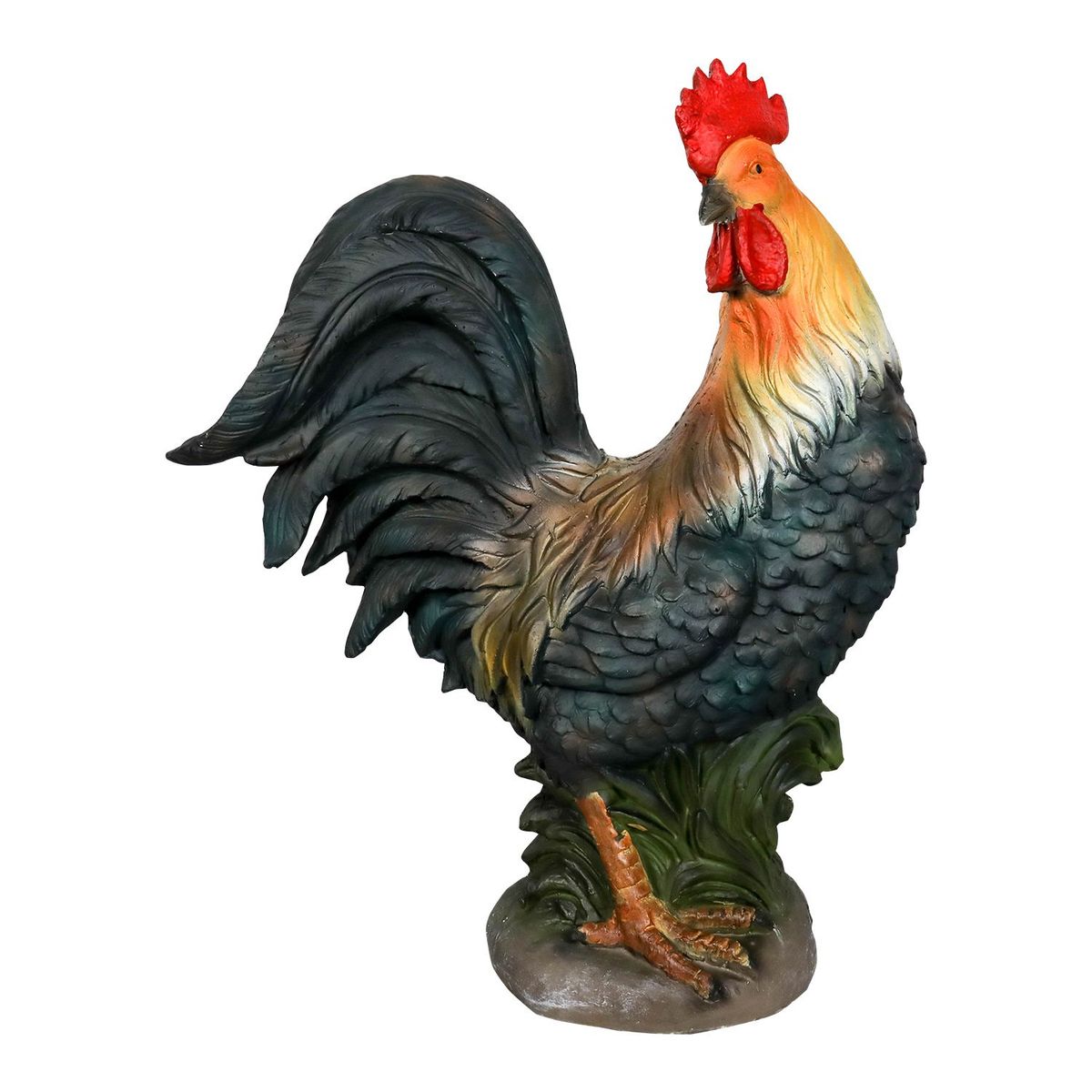Concrete Rooster Decor,Yard Chicken Decorations, Chicken Sculpture For Backyard Patio Decor_maomaolike.com