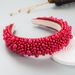 Hairband Baroque Sponge Pearl Hair Ornament Women's Handmade Nail Bead Multi Color European and American Wide Edge Headband_maomaolike.com