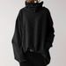 Women's Clothing Autumn and Winter Women's New Loose Casual Long Sleeve High Collar Pullover Solid Color Pocket Jacket Sweatshirt_maomaolike.com