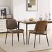 Dining Chairs Set Of 2 Mid Century Modern Retro Leather Chair With Walnut Bentwood Back Upholstered Seat Metal Legs Adjustable Foot For Kitchen Dining Room Chairs Brown PU,SW1849BR_maomaolike.com
