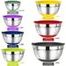 20 Mixing Bowls With Sealed Lids, 304 Stainless Steel Metal Set Bowls, Anti Slip Colored Silicone Bottom, Sizes 7, 3.5, 2.5, 2.0, 1.5, 1, 0.67QT, Perfect For Mixing, Baking, And Service_maomaolike.com