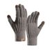 Winter warm touch screen wool double thickened outdoor Arctic fleece lining knit gloves_maomaolike.com