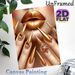 Golden Glam Lips & Stiletto Nails Painting Poster, Luxurious Shimmering Metallic Golden Design Poster, Eye-catching Glamorous Decor Ideal For Beauty_maomaolike.com