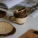 Vintage Kiln Transformed Glazed Relief Flower Ceramic Coffee Cup And Plate Set_maomaolike.com