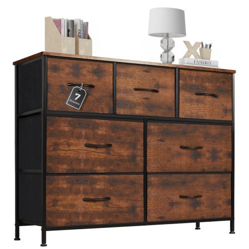 Desser For Bedroom With 7 Fabric Drawers Organizer Storage Closet Chest Clothes For Living Room Display Cabinet Of Furniture_maomaolike.com