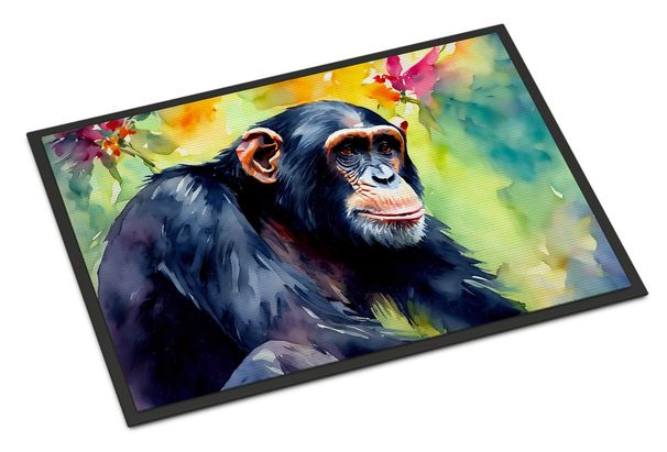Chimpanzee Doormat Front Door Mat Indoor Outdoor Rugs For Entryway, Non Slip Washable Low Pile, 24H X 36W_maomaolike.com