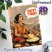 Roti Time Themed Painting Poster, Vibrant Vintage Comic Style Poster, Warm Cultural Indian Dining Scene, Ideal For Kitchen And Dining Area Decor_maomaolike.com