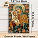 Virgin Mary And Child Religious Painting Poster, Exquisite Traditional Sacred Icon Style Poster, Serene Spiritual Artwork Surrounded By Vivid Florals_maomaolike.com