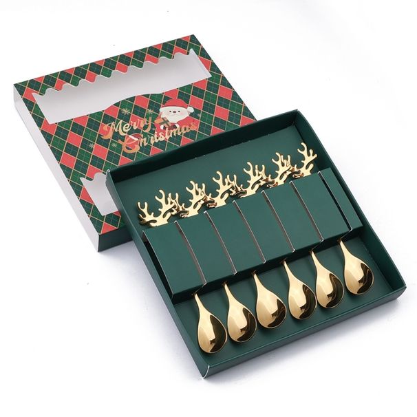 6pcs /Pack Christmas Gift Stirring Spoon Coffee Dessert Scoop_maomaolike.com