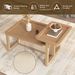 Modern 2 Piece Nesting Rattan Wood+ MDF Coffee Table Set In Natural_maomaolike.com