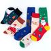 Unisex 4 pairs of Christmas stocking gift box set Santa Snowman cartoon cotton socks Christmas socks Christmas_maomaolike.com