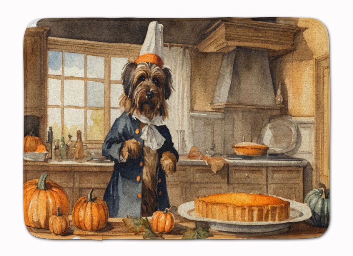 Briard Fall Kitchen Pumpkins Memory Foam Kitchen Mat Machine Washable Anti-Fatigue Mat Cushion Comfort Bath Mat Or Kitchen Rug_maomaolike.com