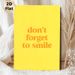 Don't Forget To Smile Inspirational Painting Poster, Warm Minimalist Typographic Poster, Uplifting Cheerful Decor Ideal For Home, Office, Living Room_maomaolike.com
