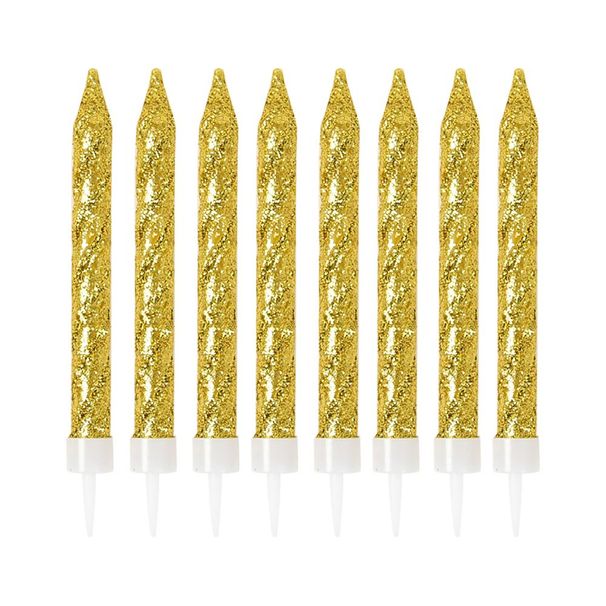 192-Count Glitter Long Thin Birthday Candles, Gold Stick Birthday Cake Candles Set, Cake Candles Decorations For Birthday Party Wedding Anniversary Supplies_maomaolike.com