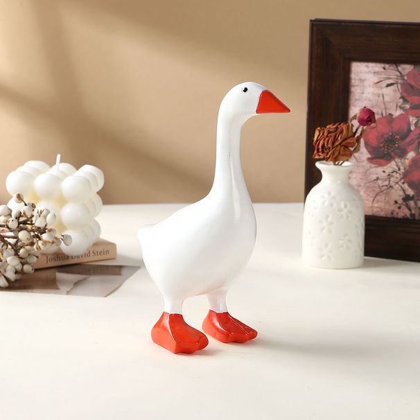 White Resin Goose Figurine Statue Craft, Decorative Ornament For Living Room, Study And Entryway Household Interior Layout
_maomaolike.com