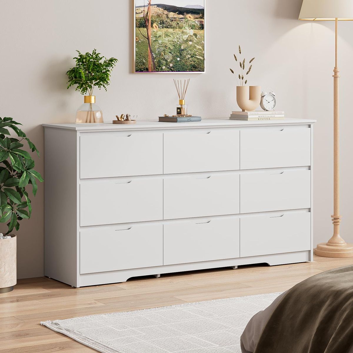 9 Drawer Dresser For Bedroom, Storage Cabinet With Hidden Handles, Modern Closet Of Drawers For Living Room_maomaolike.com
