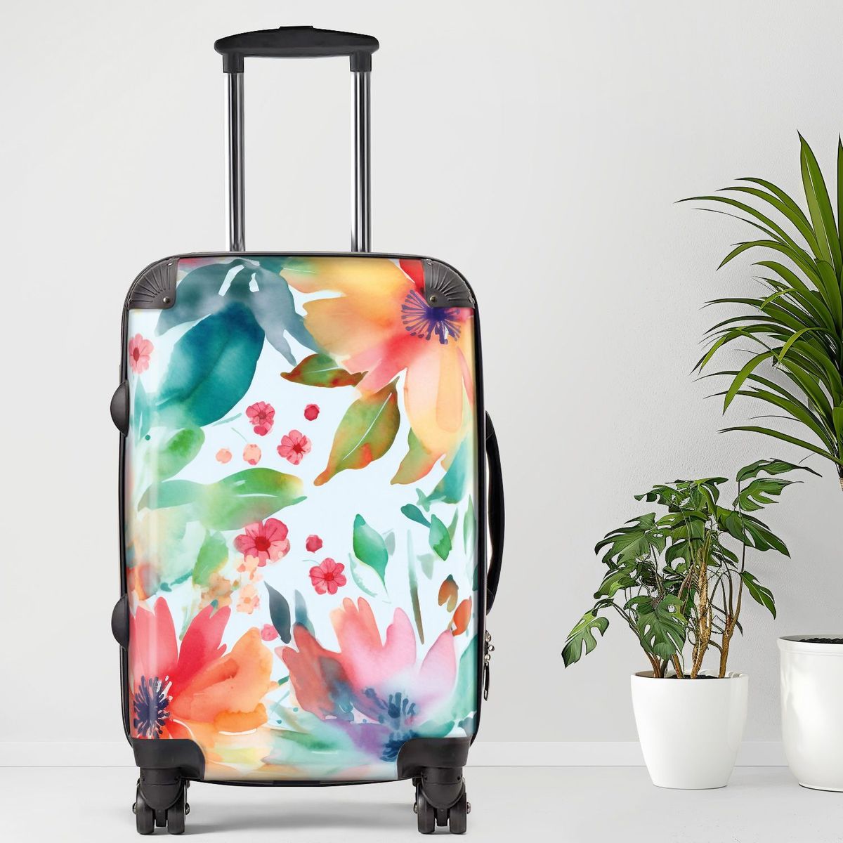 Flower11 Luggage, 20/24/28 Inch Luggage, Carry-On, Custom Luggage, Luggage Set, Suitcase, Travel, Vacation, Cabin Suitcase, Custom Suitcase, Personalized Luggage_maomaolike.com