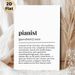 Pianist Definition Painting Poster, Minimalist Typographic Word Art Poster, Inspirational Music-themed Decor Suitable For Home Studio, Living Room And_maomaolike.com