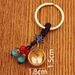 Fashion Pendant Baifu Small Cylinder Key Car Keychain Handmade Woven Blue Bead Hanging Rope Unisex_maomaolike.com