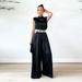 Women's fashion wide leg pants solid color high collar sleeveless waist jumpsuit_maomaolike.com