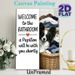 Papillon Bathroom Welcome Painting Poster, Warm Humorous Dog-themed Poster, Cheerful Papillon With Funny Welcome Text, Adds Cozy, Lighthearted Vibe_maomaolike.com
