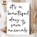 Animal Rescue Themed Painting Poster, Minimalist Handwritten Text Poster, Warm Inspirational Message Suitable For Vet Clinic, Animal Shelter And Home_maomaolike.com