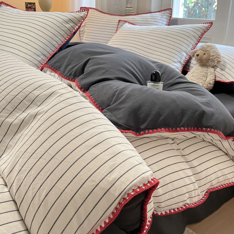 New Cloud Cotton Skin-Friendly Breathable Naked Sleep Level Comfortable Hotel Home Student Supplies Four-Piece Set Wholesale_maomaolike.com