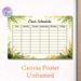Class Schedule Painting Poster, Soft Watercolor Botanical Border Poster, Practical Weekly Class Organizer, Ideal For Classroom And Study Spaces_maomaolike.com