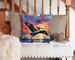 Pelican Fiery Sunset Throw Pillow Machine Washable, Indoor Outdoor Decorative Pillow For Couch, Bed Or Patio, 14Hx14W_maomaolike.com
