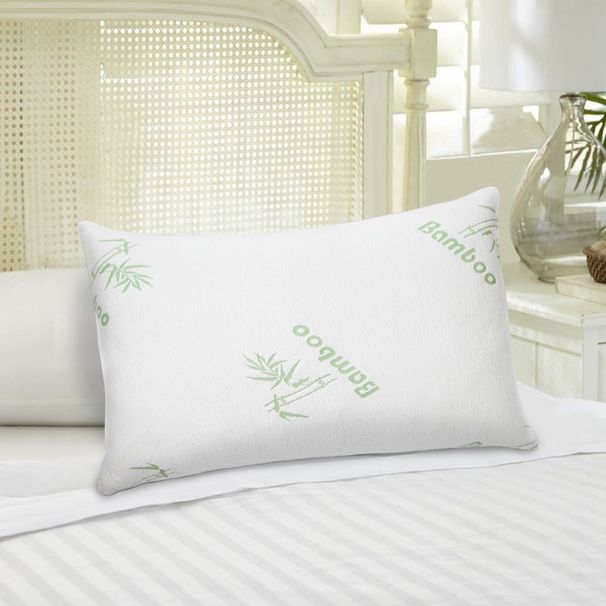2Pcs Or 1Pcs Bamboo Memory Foam Pillow Hypoallergenic Bed Pillow For Head Neck Rest Sleeping Shredded Pillow Washable Cover Queen Size Pillow_maomaolike.com