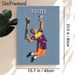Wexford Hurling Painting Poster, Vibrant Flat Graphic Style Poster, Dynamic Hurler In Action Design, Sporty Decorative Piece Suitable For Home, Sports_maomaolike.com