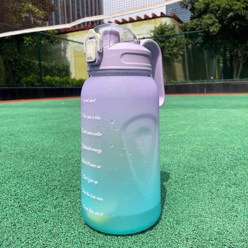 Plastic cup water cup student high appearance portable outdoor sports large water cup large capacity ton barrel fitness kettle_maomaolike.com