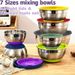 20 Mixing Bowls With Sealed Lids, 304 Stainless Steel Metal Set Bowls, Anti Slip Colored Silicone Bottom, Sizes 7, 3.5, 2.5, 2.0, 1.5, 1, 0.67QT, Perfect For Mixing, Baking, And Service_maomaolike.com