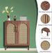Sideboard Buffet Set Of 2, Accent Rattan Storage Cabinet With DoorsBrwo_maomaolike.com