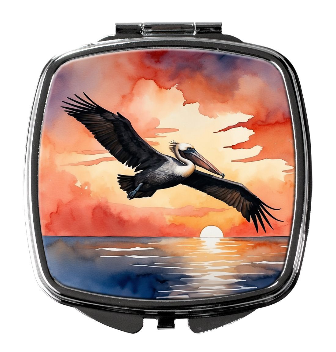 Pelican Fiery Sunset Compact Mirror Decorative Travel Makeup Mirror For Women Girls Gifts Pocket Makeup Mirror Folding Handheld_maomaolike.com