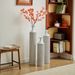 Floor Metal Vases Decorated White Metal Vases Set Of 3 Gorgeous Home Decoration Large Glazed Metal Vases 24in/28.7in/33.5in Height_maomaolike.com