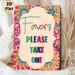 Favors Please Take One Themed Painting Poster, Vibrant Floral Border & Colorful Typography Poster, Eye-catching Reminder Sign Suitable For Parties_maomaolike.com