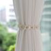 Curtain Tiebacks New Simple No-Drill Shell Rose Shape Pearl Chain Magnetic Luxury_maomaolike.com