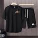 Men's Clothing 2024 Waffle Casual Summer Suit Men's Loose Teen Short sleeved T shirt Shorts Handsome Two piece Suit_maomaolike.com