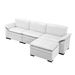 117.7' Sectional Sofa With Ottoman Beige_maomaolike.com