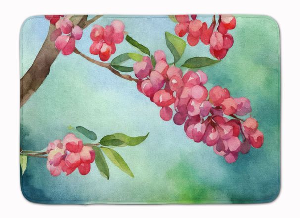 Pennsylvania Mountain Laurels In Watercolor Memory Foam Kitchen Mat Machine Washable Anti-Fatigue Mat Cushion Comfort Bath Mat Or Kitchen Rug_maomaolike.com