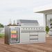 Large 8-Burner Outdoor BBQ Grill, 304 Food-Grade Stainless Steel, Electronic Ignition With Universal Wheels_maomaolike.com