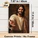 Jesus Themed Painting Poster, Warm-toned Realistic Portrait Poster, Gentle Smiling Jesus Reaching Out Hand, Soothing Spiritual Decor Ideal For Home_maomaolike.com