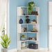 6-Tier Corner Bookshelf, 64.96" Corner Bookcase With Anti-Drop Panel_maomaolike.com