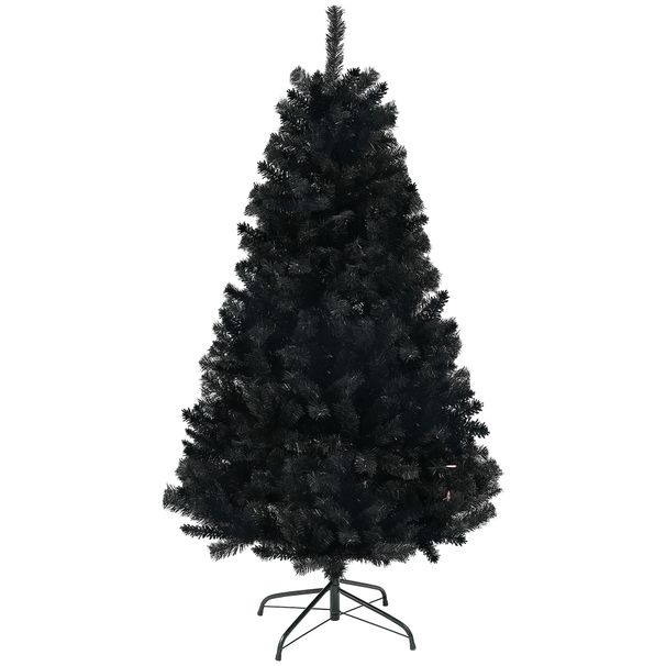 6ft Tall Artificial Christmas Tree, Unlit Xmas Tree With 1000 Branch Tips, Auto Open, Steel Base, Holiday Décor For Home Office, Black_maomaolike.com