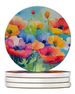 Anemones In Watercolor Large Sandstone Coasters Pack Of 4 Absorbent Round Coasters Decor Gifts For Men Or Women, 4 In, Multicolor_maomaolike.com