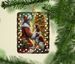 English Setter And Santa Claus Porcelain Ornament Christmas Tree Hanging Decorations For Home Christmas Holiday, Rectangle, Gift, Multicolor_maomaolike.com