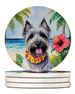 Skye Terrier Luau Large Sandstone Coasters Pack Of 4 Absorbent Round Coasters Decor Gifts For Men Or Women, 4 In, Multicolor_maomaolike.com