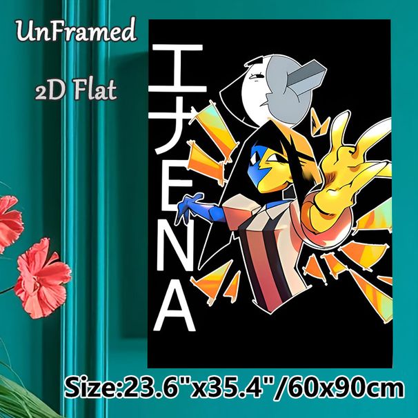 Anime Abstract Character Painting Poster, Vibrant Stylized Split Cartoon Figure Poster, Eye-catching Artistic Decor Ideal For Bedroom, Living Room And_maomaolike.com