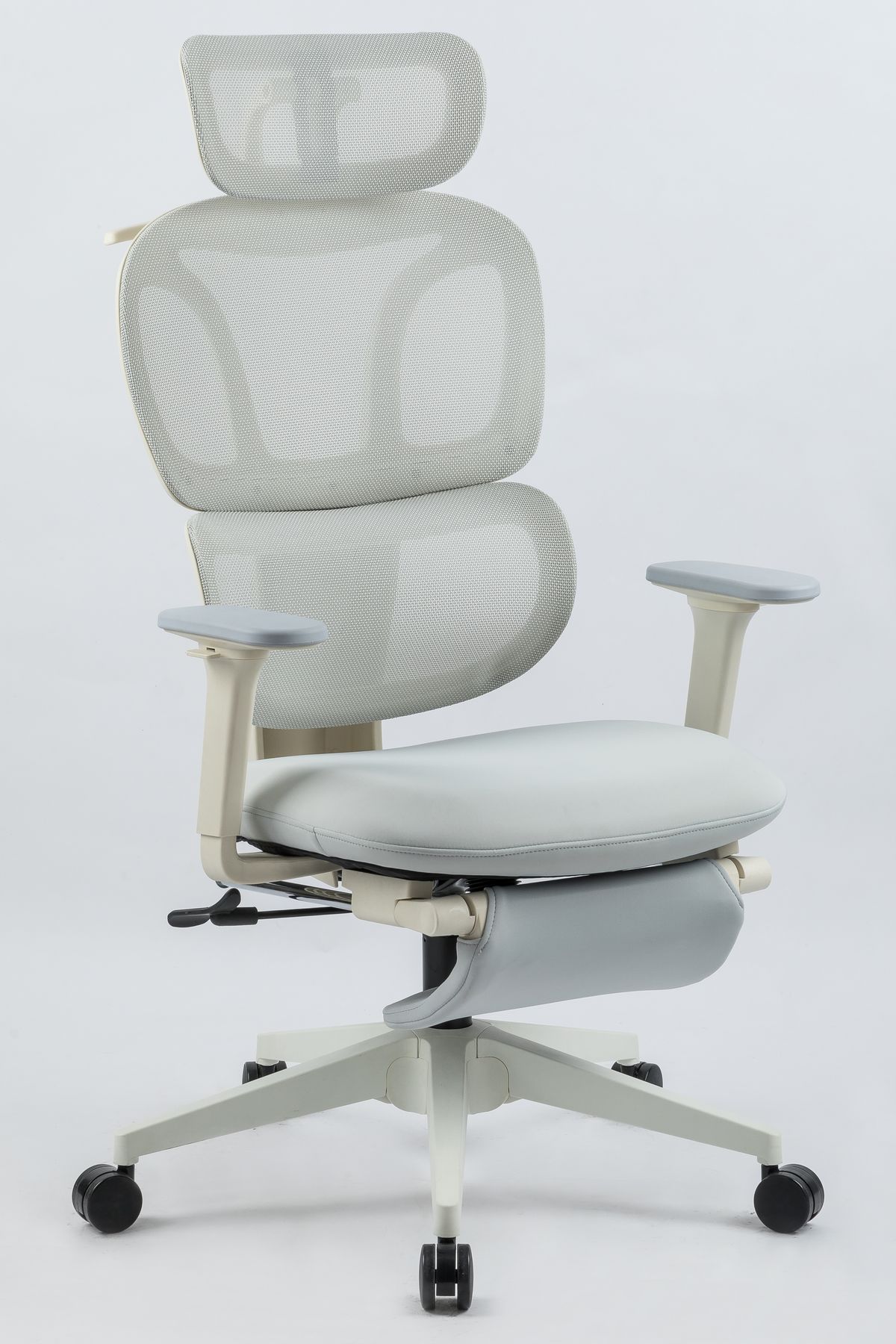 Ergonomic Office Chair With Footrest, High Back Computer Office Chair With Dynamic Lumbar Support, 2D Headrest, 2D Armrest, Sponge Seat, Mesh Home Office Desk Chair For Adults, GREY_maomaolike.com